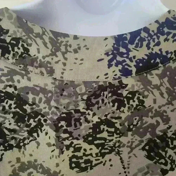 Banana Republic Petite Dress Gray Abstract Size 12P - Picture 10 of 15